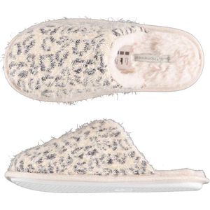 Pantervlekken/luipaardvlekken instappers pantoffels/sloffen beige voor dames/vrouwen