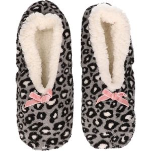 Apollo - Pantoffels - Grijs/Zwart - Dierenprint - Polyester