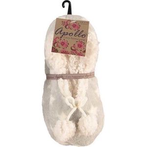 Grijze/witte sterren ballerina pantoffels/sloffen voor dames - Huissloffen voor vrouwen 40-42