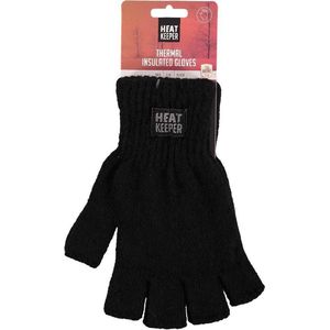 Zwarte Vingerloze Thermo Handschoenen/Mofjes Voor Heren