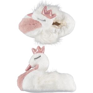 Apollo - Dierenpantoffels - Wit/Roze - Polyester - Voor Kinderen
