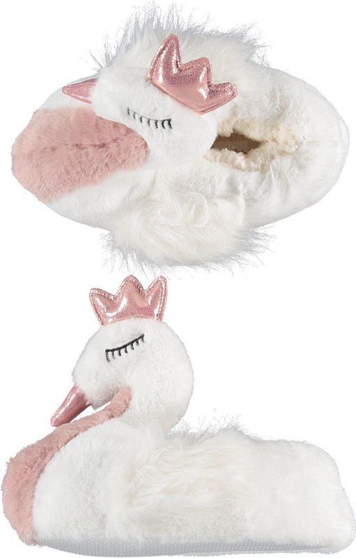 Apollo - Dierenpantoffels - Wit/Roze - Polyester - Zwaan