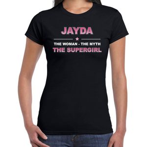 Naam cadeau Jayda - The woman, The myth the supergirl t-shirt zwart - Shirt verjaardag/ moederdag/ pensioen/ geslaagd/ bedankt XXL