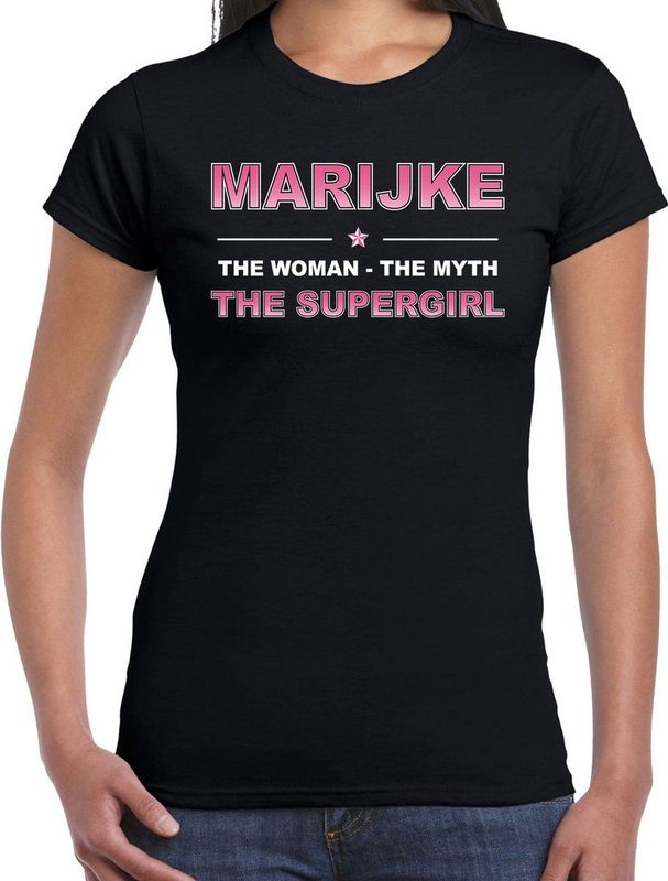Naam Marijke The women, The myth the supergirl shirt zwart cadeau shirt