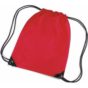 3x stuks rode nylon sport/zwembad gymtas/ gymtasje met rijgkoord 45 x 34 cm - Kinder tasjes