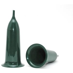 1x Groene kunststof grafvazen 23 cm - Grafvazen grafkaarsen