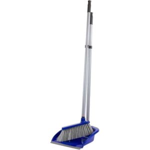 Sorx Stoffer en blik met lange steel - grijs/blauw - mariasetje