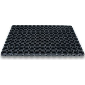 1x Rubberen deurmatten- schoonloopmatten - zwart - 40 x 60 cm - 16 mm