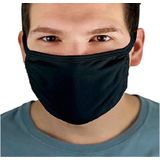 4x Wasbare gezichtsmaskers/mondkapjes zwart voor volwassenen