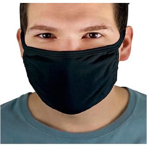 10x Zwarte herbruikbare mondkapjes voor volwassenen - Wasbare mondmaskers