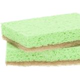 6x Eco schuursponzen/schoonmaaksponzen 10 cm - Greenminds - Ecologische/milieubewuste huishoudelijke producten - Schoonmaken/afwassen