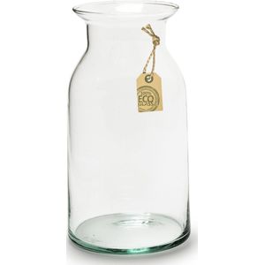 Vaas - transparant - 9x18cm - gerecycled glas - bloemenvaas - Boeketvaas