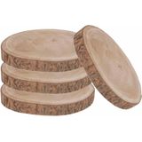 Set van 4x Stuks Decoratie Boomstam Schijf Paulownia Hout 30 cm - Decoratief-figuur