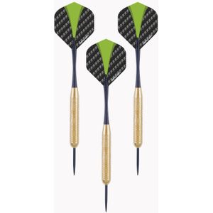 4x Set van dartpijltjes met groen met zwarte flights 21 grams