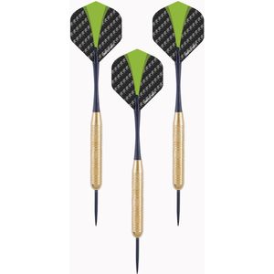 4x Set van dartpijltjes met groen met zwarte flights 23 grams