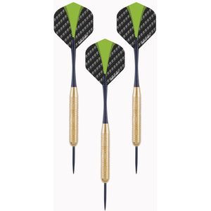 3x Set van dartpijltjes met groen met zwarte flights 24 grams