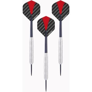 2x Set van dartpijltjes met rood met zwarte flights 22 grams