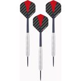 3x Set van 3 dartpijlen Longfield darts nickel silver 23 grams - Darten/darts sport artikelen pijltjes nickel silver - Kinderen/volwassenen