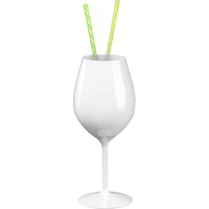 1x Witte of rode wijn wijnglazen 51 cl/510 ml van onbreekbaar wit kunststof - Herbruikbaar - Wijnen wijnliefhebbers drinkglazen - Wijn drinken