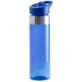 Set van 2x stuks drinkfles/waterfles 650 ml blauw van kunststof met draaidop en eenvoudige opening - Sport bidon - Waterflessen