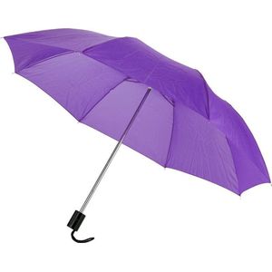 Set van 2x stuks kleine opvouwbare/inklapbare paraplu paars 93 cm diameter - Regenbescherming