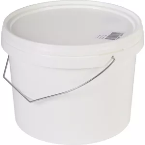 Ronde kunststof emmer met deksel voor voedsel en chemicaliën, 4 liter Ronde kunststof emmer met deksel voor voedsel en chemicaliën, 4 liter