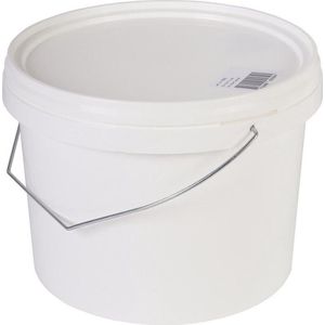 Emmer met deksel en handvat - 2x stuks - Wit - 5 liter - Huishouden - Tuinieren - Emmers - Opslag - Emmers