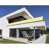 2x stuks balkondoeken/balkonschermen geel/wit 0,9 x 5 meter - Balkon of dakterras doek/scherm - Balkondoeken/balkonschermen - Schaduwdoeken