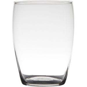 Transparante Home-basics Vaas/Vazen van Glas 20 X 14 cm - Bloemen/Takken/Boeketten Vaas Voor Binnen Gebruik