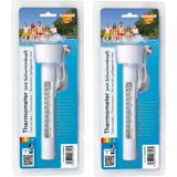 Set van 2x stuks summer fun drijvende zwembad water thermometers - Zwembaden watertemperatuur meters