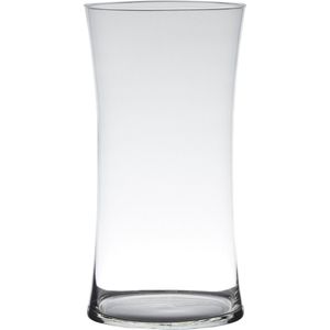 Transparante luxe stijlvolle vaas/vazen van glas 30 x 15 cm - Bloemen/boeketten vaas voor binnen gebruik