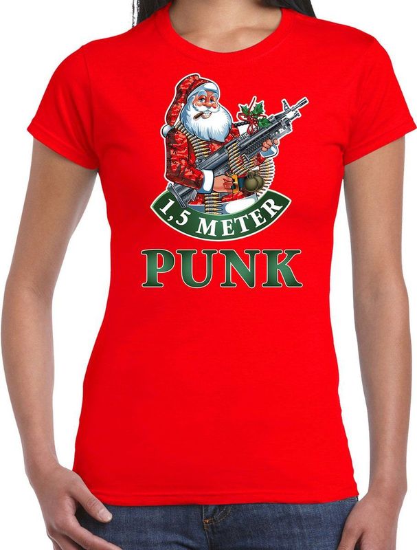 Fout Kerstshirt Kerst t-shirt 1 5 meter punk rood voor dames - Kerstkleding Christmas outfit