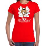 Bellatio Decorations - Kerst T-shirt - Rood - Katoen