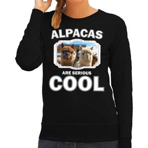 Dieren - Alpacas Sweater - Zwart - Polyester - Dames