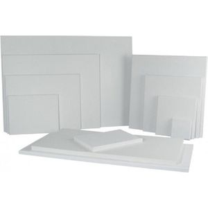 Handbespannen canvas schildersdoek - Set van 2x stuks - 50 x 70 cm - wit - schilderijen maken - kinderen/volwassenen