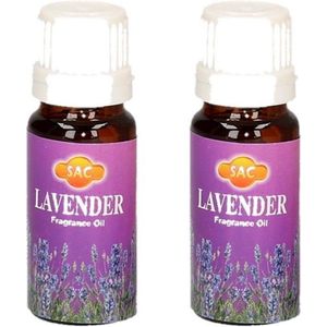 4x stuks geurolie lavendel geur 10 ml flesje - Aromaolie/parfumolie voor in geurbranders - Aromatische oliën