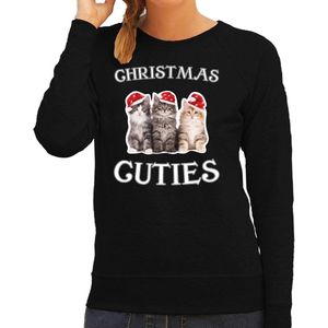 Bellatio Decorations - Christmas Cuties - Kerstsweater - Zwart - Voor Dames