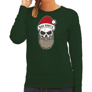 Bad Santa - Foute Kerstsweater - Groen - Dames - Kerstkleding