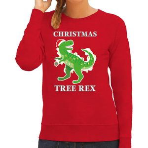 Christmas tree rex Kerstsweater / kersttrui rood voor dames - Kerstkleding / Christmas outfit XS