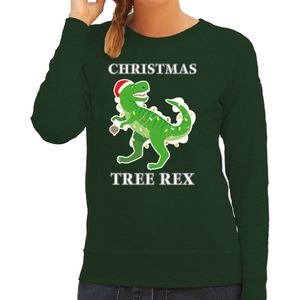 Christmas tree rex Kerstsweater / kersttrui groen voor dames - Kerstkleding / Christmas outfit XS