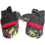 Bokszak met handschoenen camouflage - behendigheid spellen boksen voor kinderen