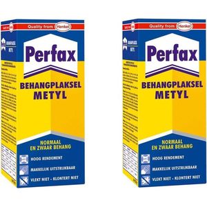 2x pakken Perfax metyl behanglijm/behangplaksel 125 gram - Behangset
