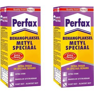 2x pakken Perfax metyl special behanglijm/behangplaksel 180 gram - Behangset