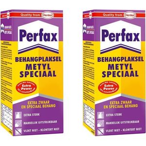 Perfax metyl special behanglijm - 2x - voor zwaar en speciaal behang - 180 gram - Behangplaksel - Papier mache