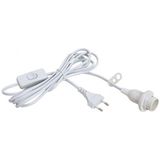 Kerstversiering zilveren kerststerren 60 cm inclusief lichtkabel - Verlichte kerststerren - Kerstdecoratie