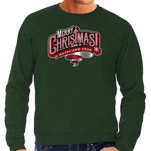 Groene Kersttrui / Kerstkleding Merry Christmas voor heren