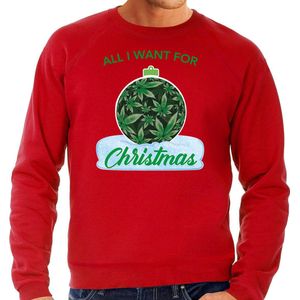 Bellatio Decorations - All I Want For Christmas - Sweater - Rood - Katoen