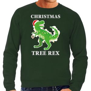 Christmas tree rex Kerstsweater / Kerst trui groen voor heren - Kerstkleding / Christmas outfit M