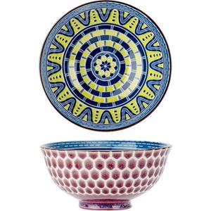 1x Oosterse soepkommen van porselein 12 cm rond - Serveerschalen - Salade serveren - Saladeschaaltjes