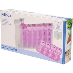 Medicijnen doos/pillendoos 7 daags Engels roze 20 cm - Pillendoosjes